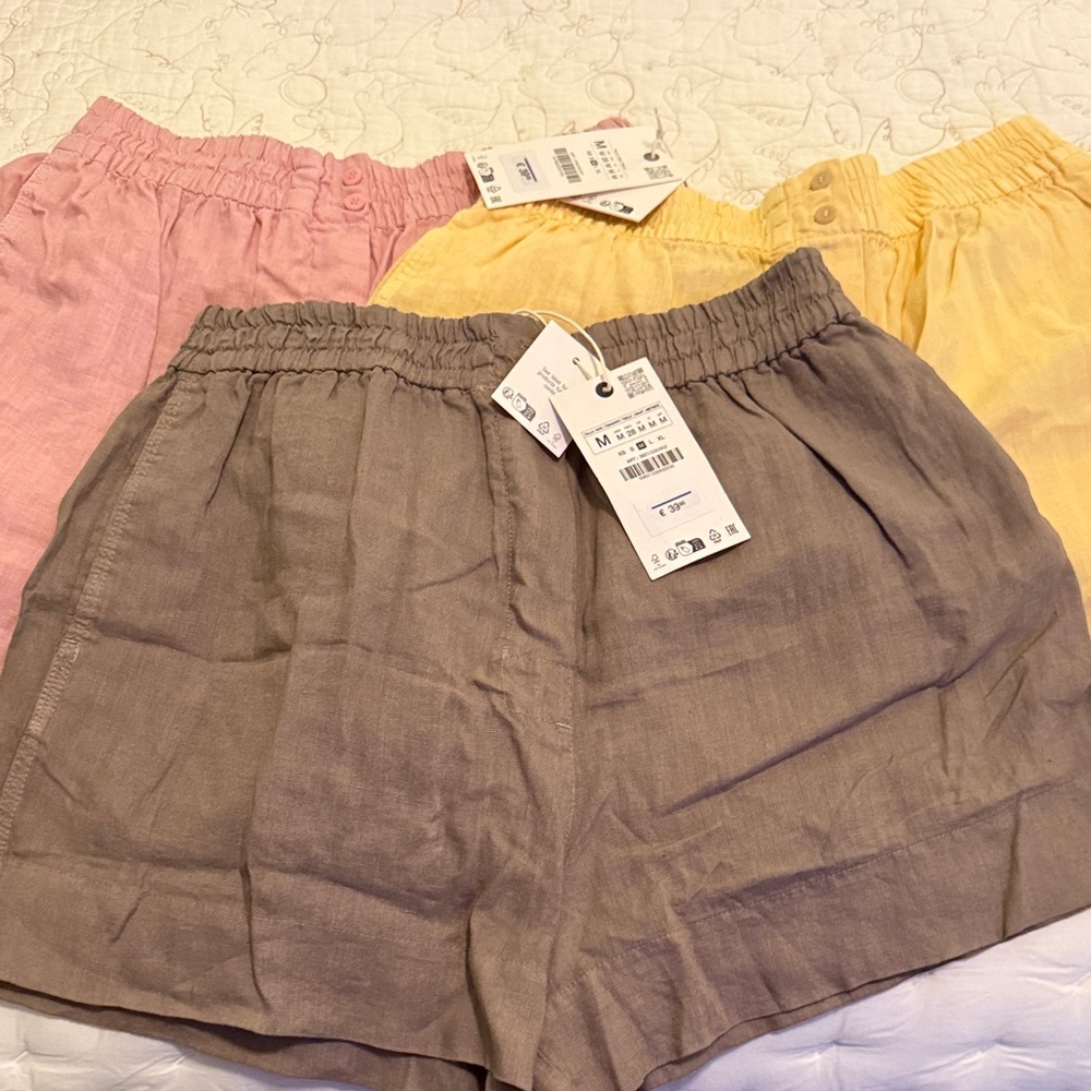 Lot of 3 Zara Linen Shorts